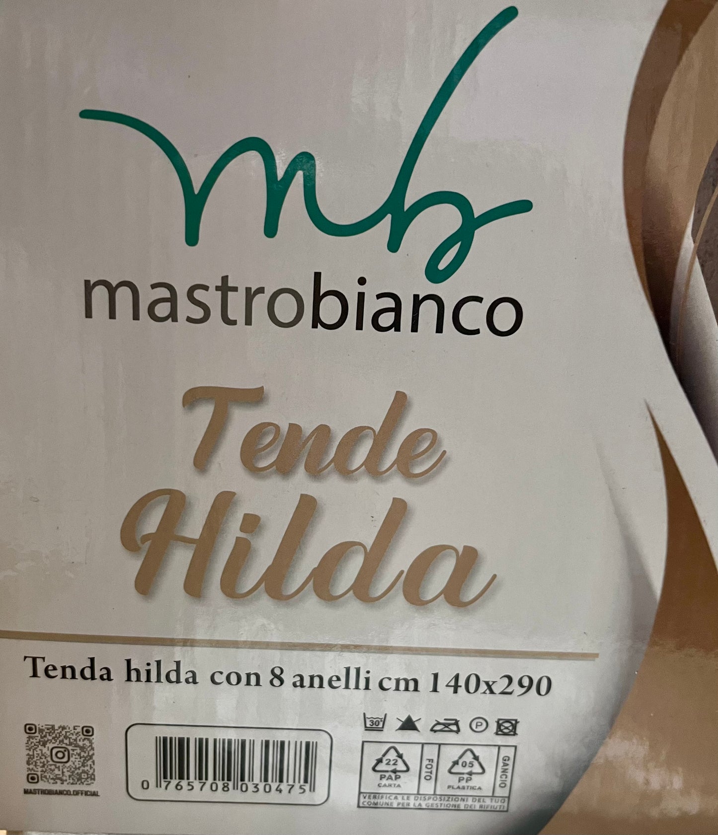 Tende Mastro Bianco – Hilda con 8 Anelli (140 x 290 cm)