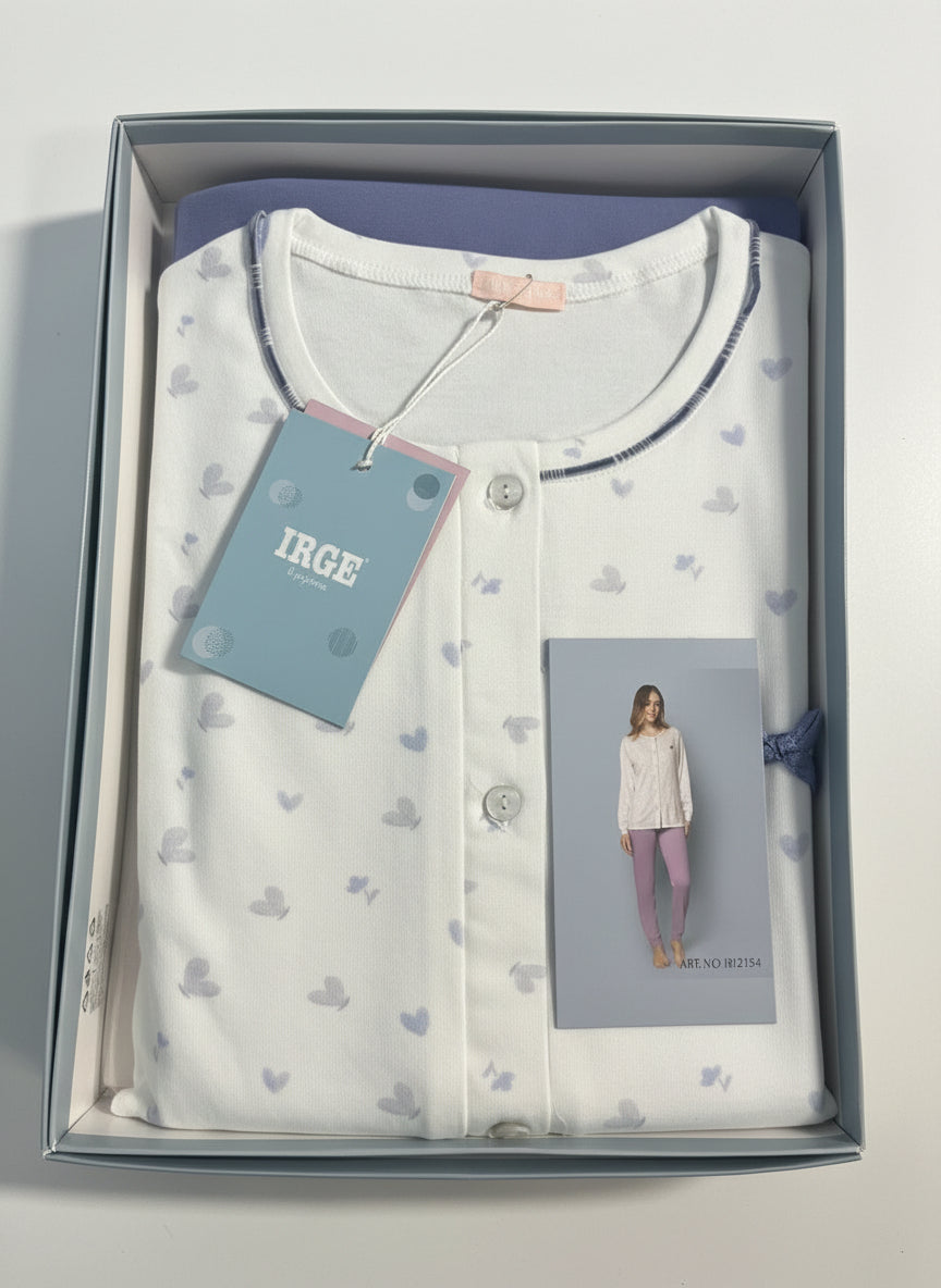 Pigiama Donna Irge in Caldo Cotone con Apertura sulla Giacca due colori – art. 2154