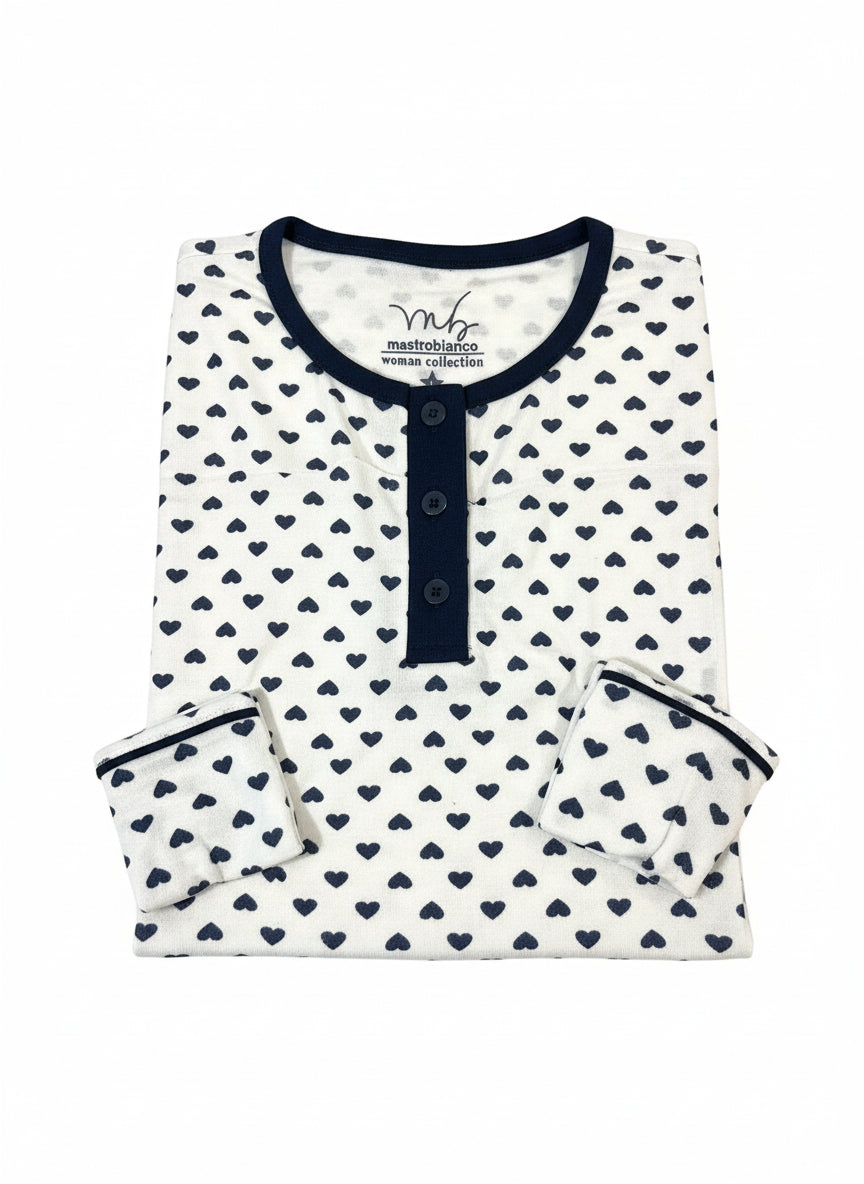 Pigiama donna Mastro Bianco cotone caldo due colori - art- 220