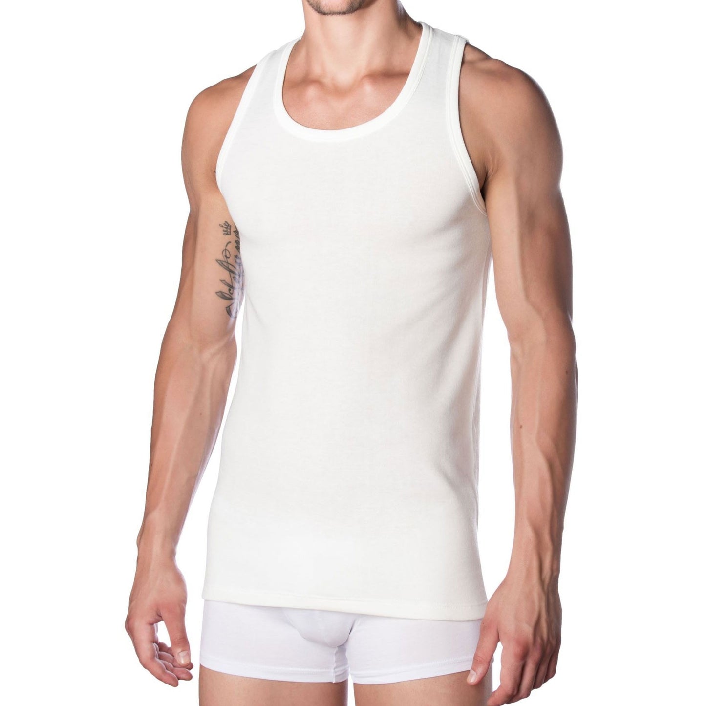Canottiera da uomo spalla larga in lana e cotone SPEEDY