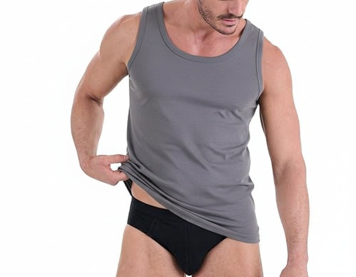 3 PEZZI - Canotta uomo Navigare spalla larga in 100% cotone - art. 511