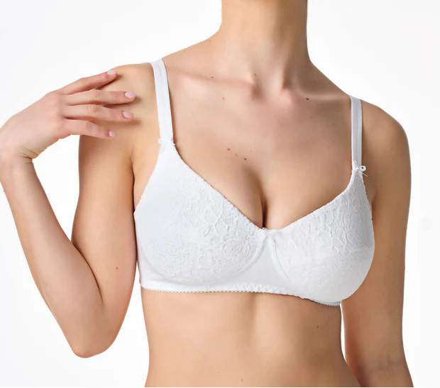 SPIMAN reggiseno 331 imbottito in cotone elasticizzato e pizzo elastico