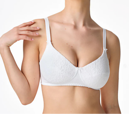SPIMAN reggiseno 331 imbottito in cotone elasticizzato e pizzo elastico
