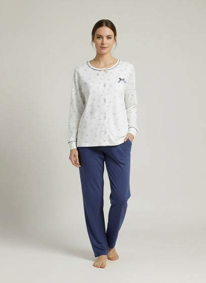 Pigiama Donna Irge in Caldo Cotone con Apertura sulla Giacca due colori – art. 2154