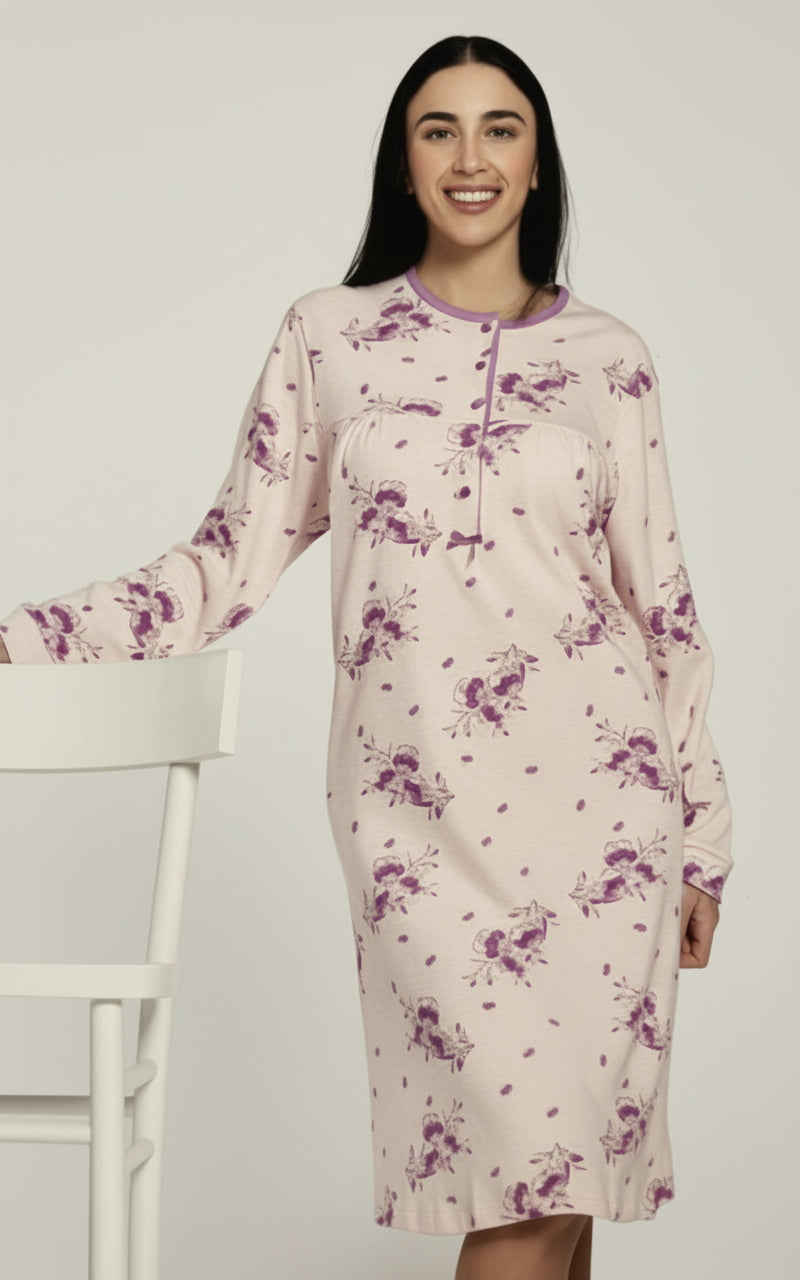 Camicia da notte Vanuè in caldo cotone due colori - art. 603