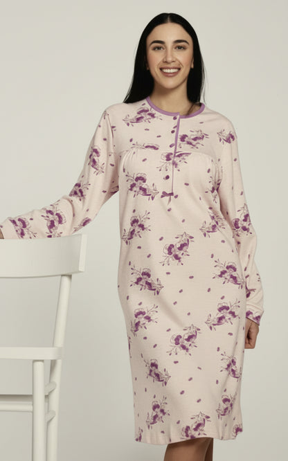 Camicia da notte Vanuè in caldo cotone due colori - art. 603