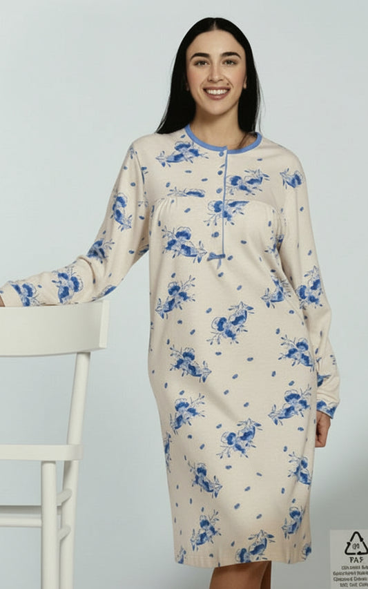 Camicia da notte Vanuè in caldo cotone due colori - art. 603