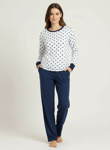 Pigiama donna Mastro Bianco cotone caldo due colori - art- 220