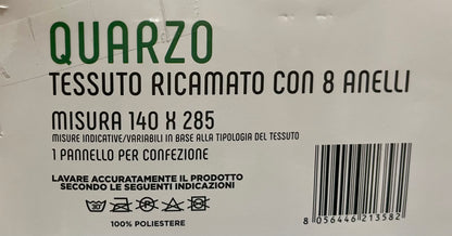 Tende Novel Maison – Quarzo con 8 Anelli (140 x 285 cm)