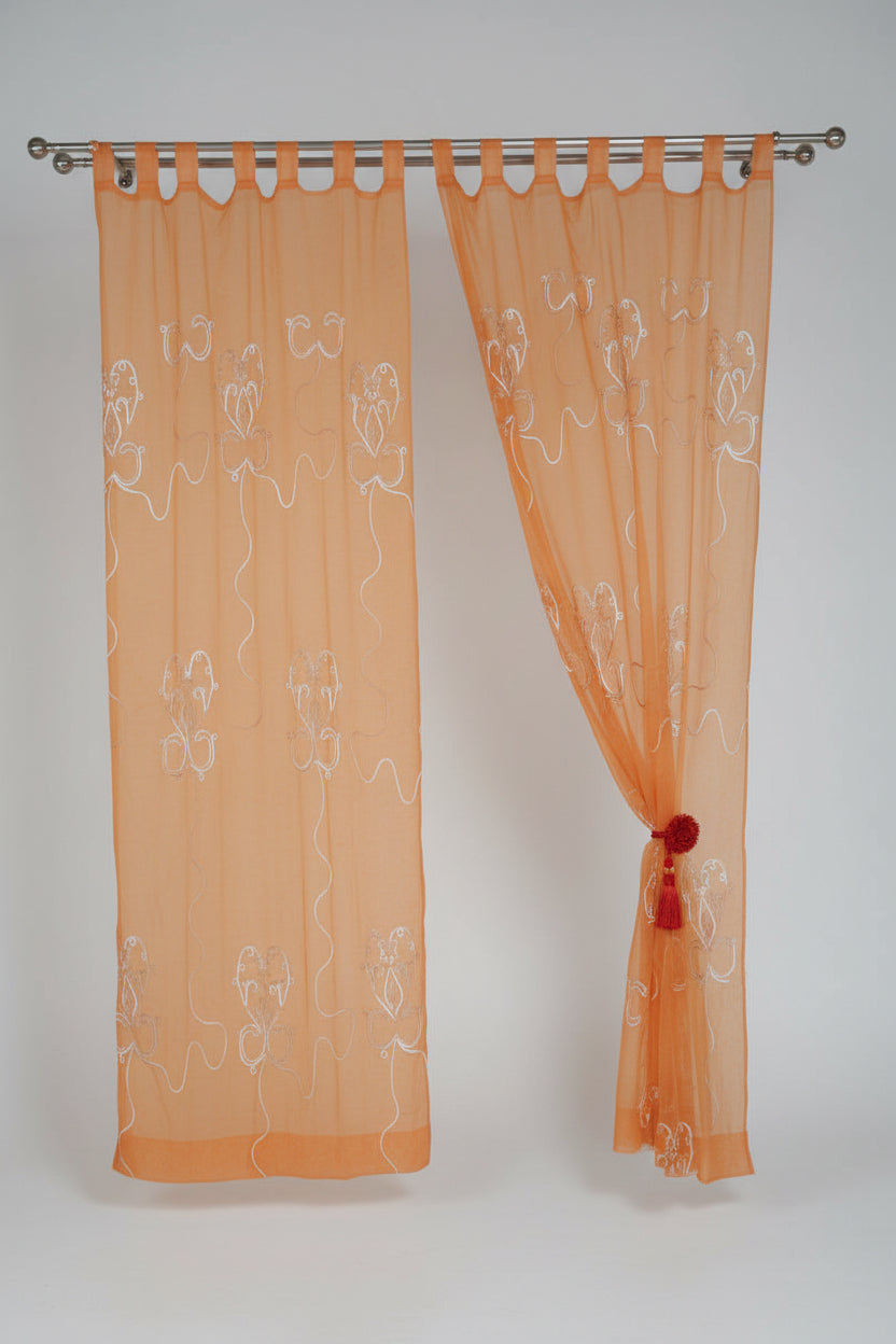 Tende Doppio Telo Arancio con passanti (140 x 290 cm)