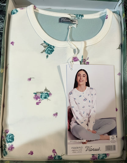 Pigiama donna Vanué caldo cotone due colori - art. 608