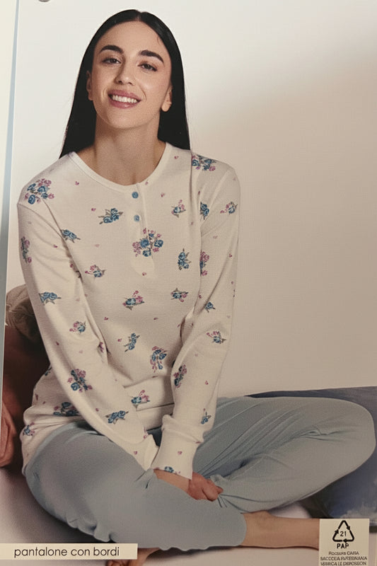 Pigiama donna Vanué caldo cotone due colori - art. 608