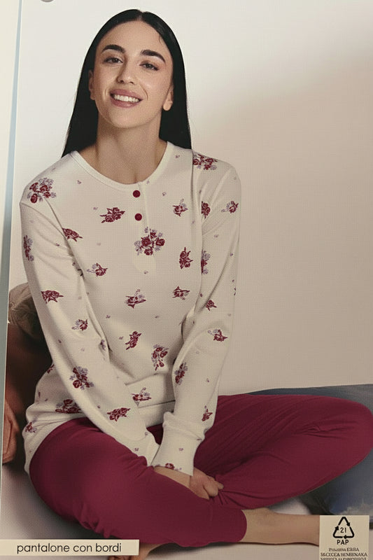 Pigiama donna Vanué caldo cotone due colori - art. 608