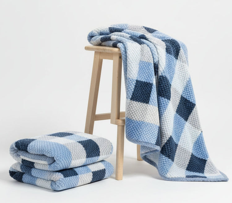 Plaid singolo azzurro in pile coperta 1 piazza 150x200 cm