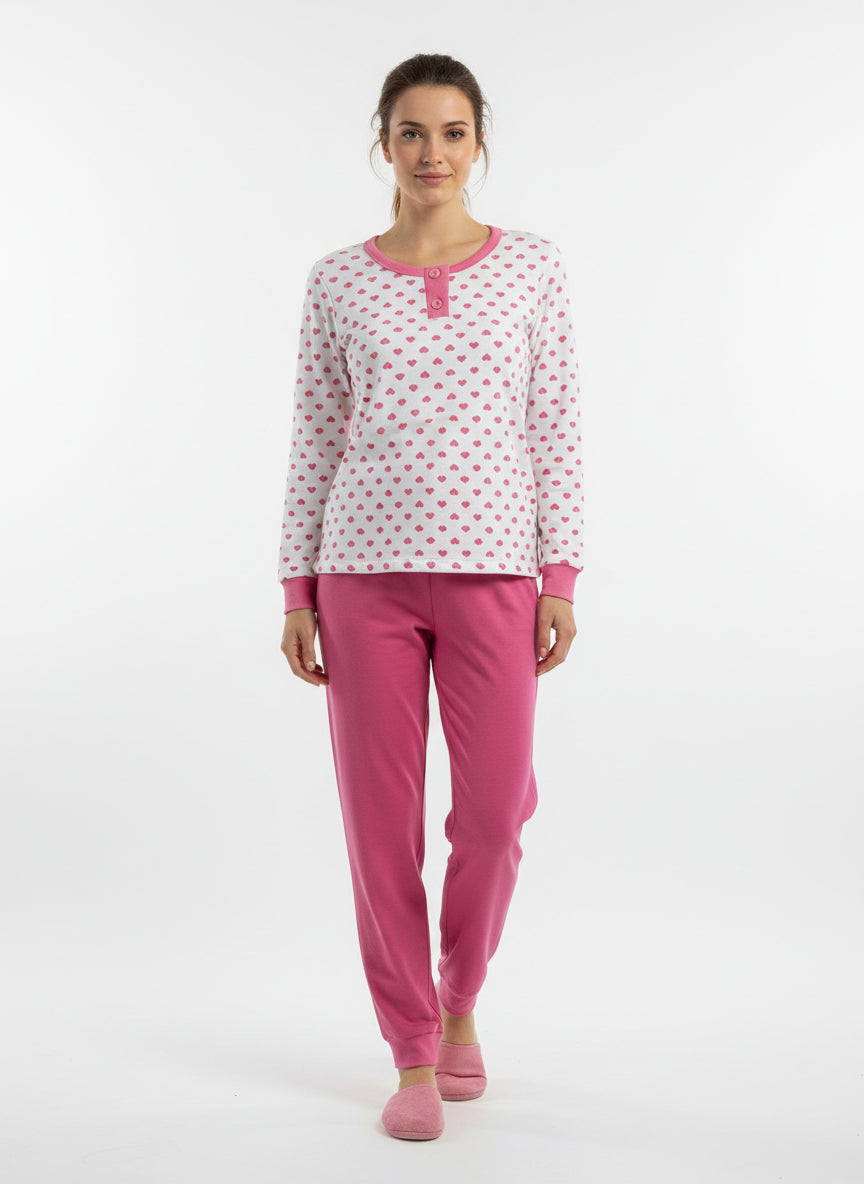 Pigiama donna Mastro Bianco cotone caldo due colori - art- 220