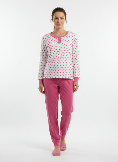 Pigiama donna Mastro Bianco cotone caldo due colori - art- 220
