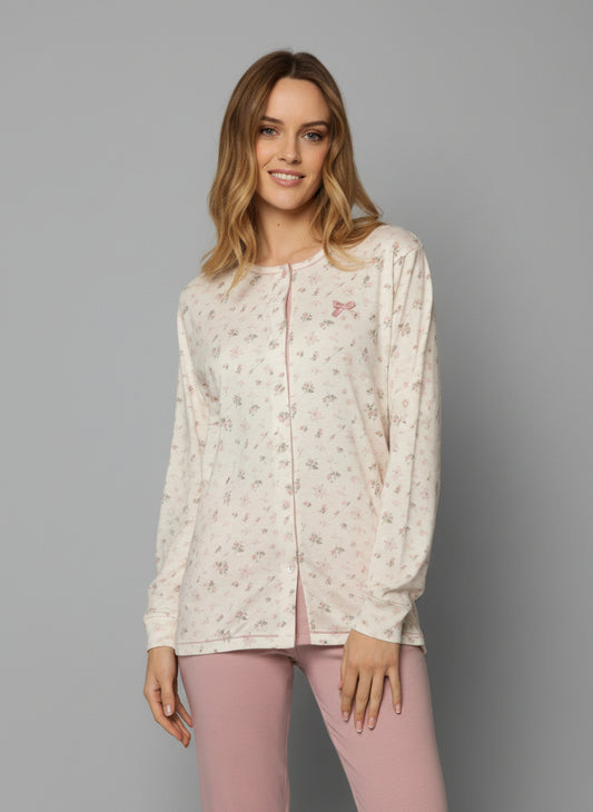 Pigiama Donna Irge in Caldo Cotone con Apertura sulla Giacca due colori – art. 2162