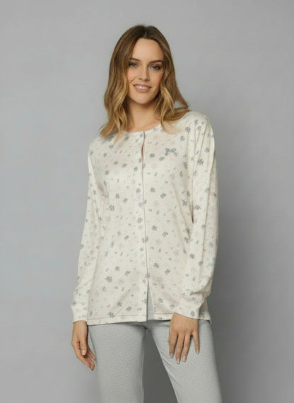 Pigiama Donna Irge in Caldo Cotone con Apertura sulla Giacca due colori – art. 2162