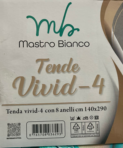Tende Mastro Bianco – Vivid 4 con 8 Anelli (140 x 290 cm)