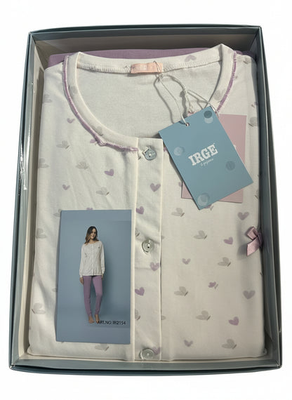 Pigiama Donna Irge in Caldo Cotone con Apertura sulla Giacca due colori – art. 2154