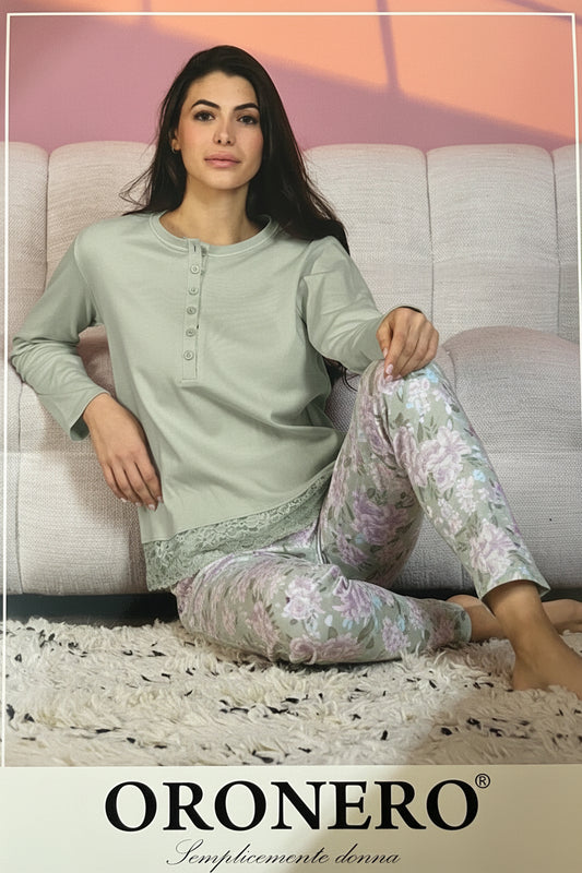 Pigiama Oro Nero in caldo cotone due colori - art. 475