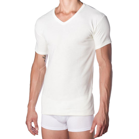 Maglia intima da uomo mezza manica a girocollo in lana e cotone SPEEDY