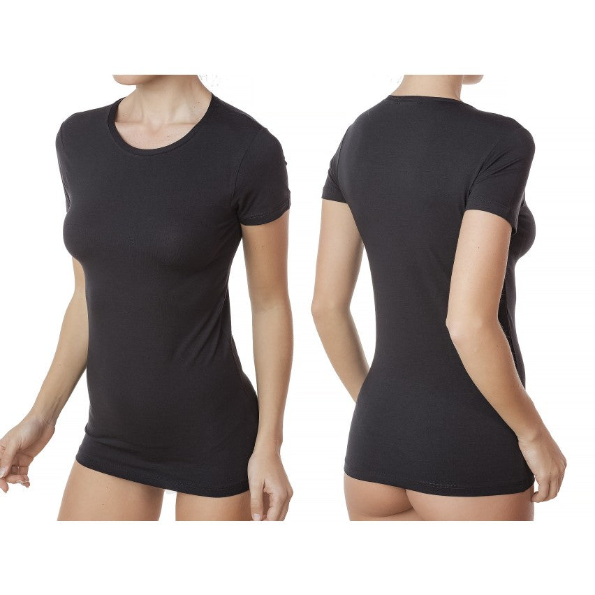 JADEA Maglia da donna  mezza manica a girocollo in cotone modal - Art. 4181