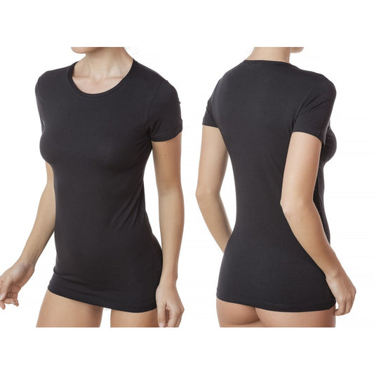 JADEA Maglia da donna  mezza manica a girocollo in cotone modal - Art. 4181