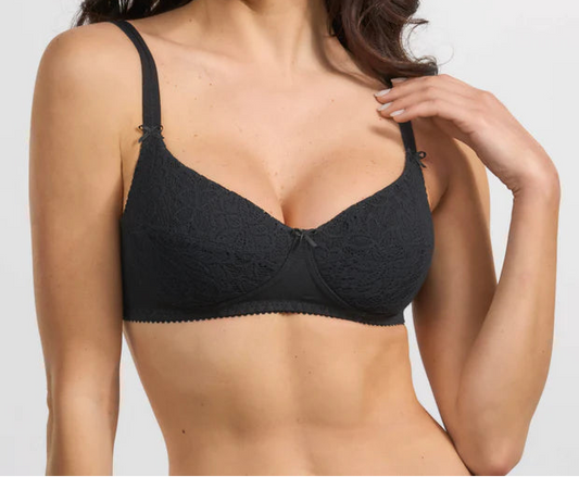 SPIMAN reggiseno 331 imbottito in cotone elasticizzato e pizzo elastico
