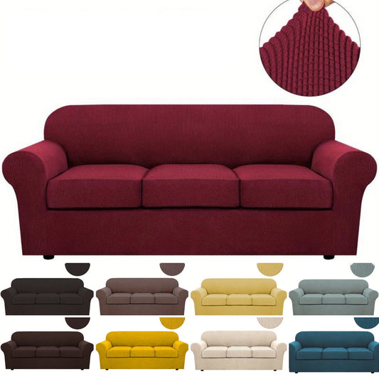 Copridivano Elasticizzato con trama a quadretti – 1, 2, 3 e 4 Posti – 9 Colori Disponibili