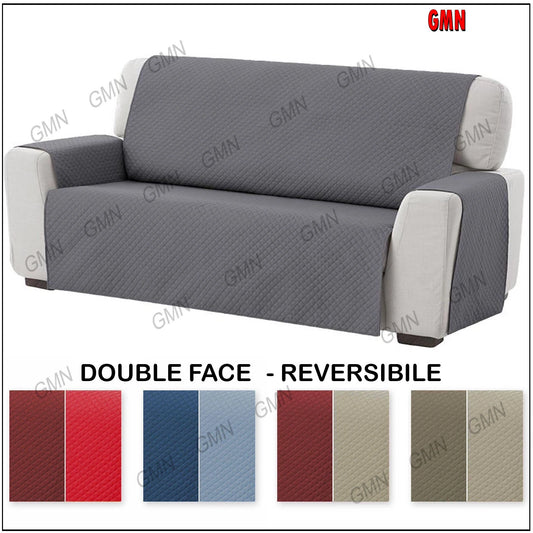 Copridivano / Salvadivano Trapuntato Reversibile Double Face in 5 coppie di colori - 1, 2. 3 e 4 posti