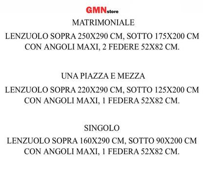 Set Lenzuola 100% Cotone IRGE – Comfort e Qualità Made in Italy