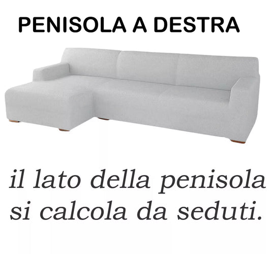Copridivano Angolare con Penisola Destra o Sinistra – Tessuto Elasticizzato per 2, 3 e 4 Posti