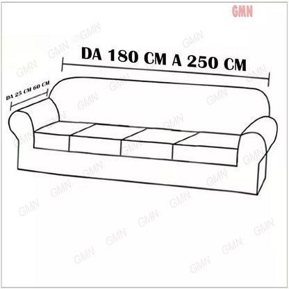 Copridivano Elasticizzato con trama a quadretti – 1, 2, 3 e 4 Posti – 9 Colori Disponibili