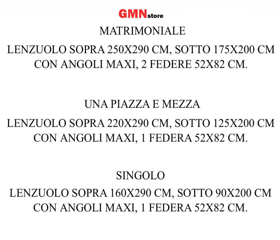 Set Lenzuola 100% Cotone GURU disponibili in 11 colori