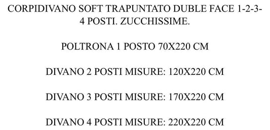 Copridivano / Salvadivano Trapuntato Reversibile - 1, 2, 3 e 4 posti