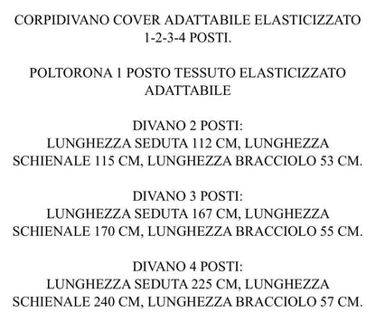 Copridivano Elasticizzato COVER – 1, 2, 3 o 4 Posti – 8 Colori Disponibili