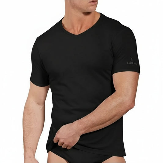 3 PEZZI - Maglia Uomo Navigare Art. 571 – Cotone Elasticizzato con Scollo a V